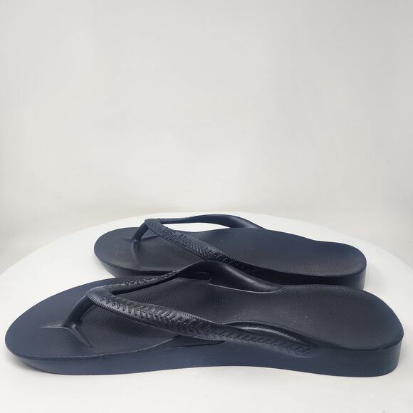 Archies Arch Support Flip Flops Men 13 Black Rubber Orthotic Sandals NWOT - Picture 8 of 13